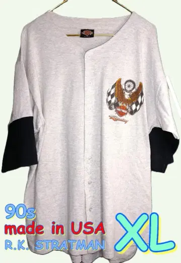 [초레어] 90s 할리데이비슨 베이스볼 셔츠 USA제 XL