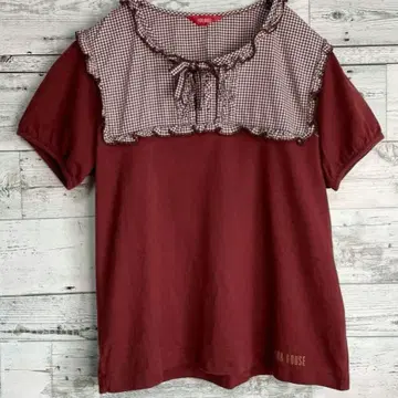 핑크하우스 PINK HOUSE 와인 레드 티셔츠