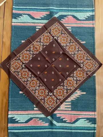 60년대 기하학 패턴 패스트 컬러 코튼 반다나