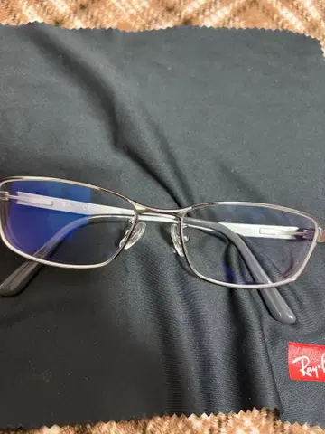 레이밴 실버 메탈 프레임 안경