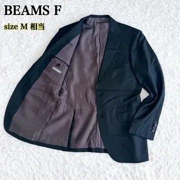BEAMS F 테일러드 자켓 블랙 울 큐프라 일본제 93