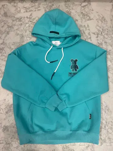 2nd ARCHIVE 아쿠아 블루 곰 남성용 후드티
