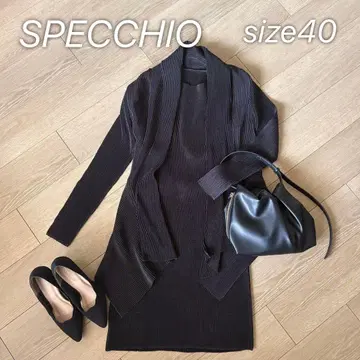 스페치오 SPECCHIO 셔틀 플리츠 원피스 셋업 블랙 40