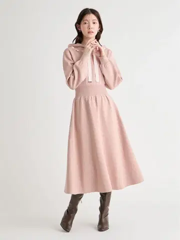 셀포드 후드 니트 원피스