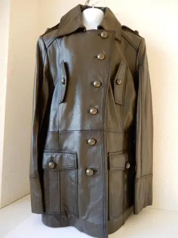 새상품급 천연 가죽 Otto(오토) 양가죽 레더 코트 M 사이즈 차콜