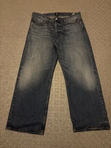 H&m 스트레이트 루즈핏 턱 버튼 데님