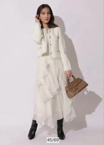 아푸와이저 리셰 에어리 아지메 프릴 스커트 화이트 M 사이즈