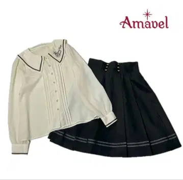 새상품급 Amavel 아마벨 블라우스 플리츠 스커트 2종 세트