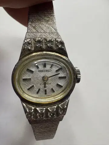 세이코 수동 와인딩 실버 다이얼 11-7360 여성용 손목시계