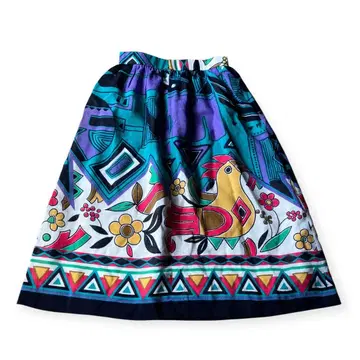 레트로 스커트 민족 패턴 새 패턴 빈티지 컬러풀 패턴 구제 의류