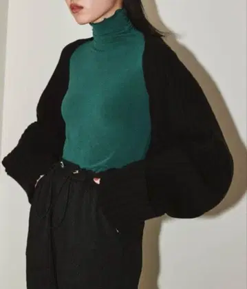 Todayful 리브편 블랙 긴팔 볼레로