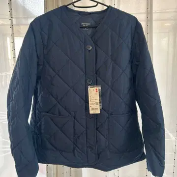 [UNIQLO] 퍼프 테크 노카라 자켓 네이비 M