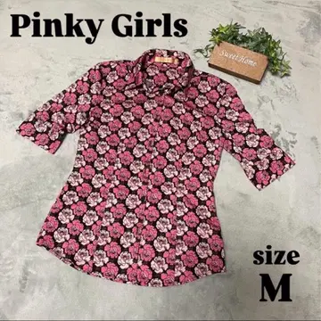[ Pinky Girls ] 핑키걸즈 ( M ) 반팔 꽃무늬 셔츠 상의