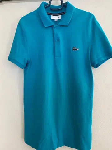 LACOSTE 터콰이즈 피케 셔츠 US XS 슬림핏