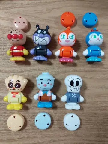 날아라 호빵맨 타운 인형 스윙 가챠폰 7체 세트 결품 있음