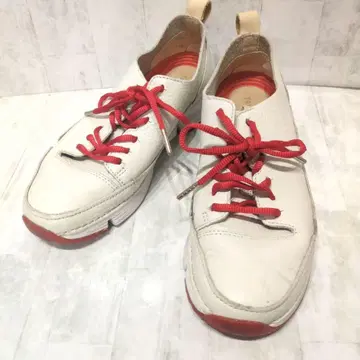 [새상품급] 클락스 트라이 스파크 스니커즈 화이트 x 레드 22.5cm
