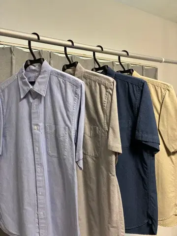 [ 무인양품 ] 버튼 다운 코튼 반팔 셔츠 4종 세트