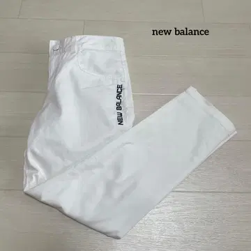 뉴발란스 골프웨어 팬츠 바지 8부 기장 화이트 로고 자수