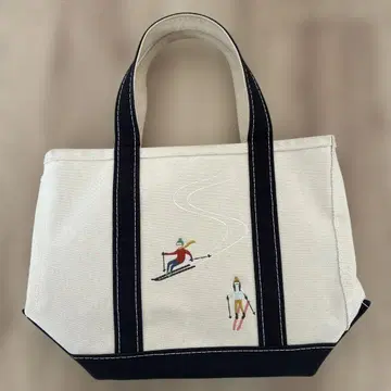 LLBean 스키 자수 캔버스 토트백