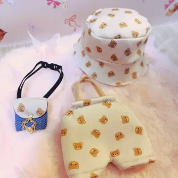 치루누이 스노치루 인형용 곰돌이 패턴 버킷햇 살로펫 숄더