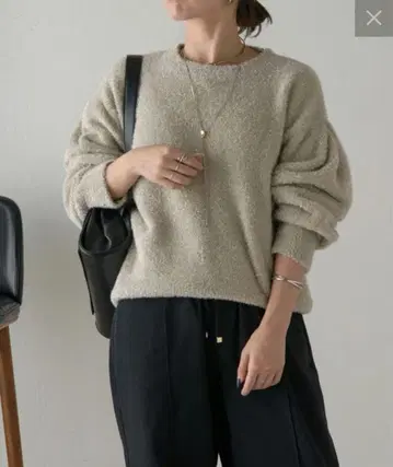 Jena espace merveilleux 글리터 니트 라메 샤기