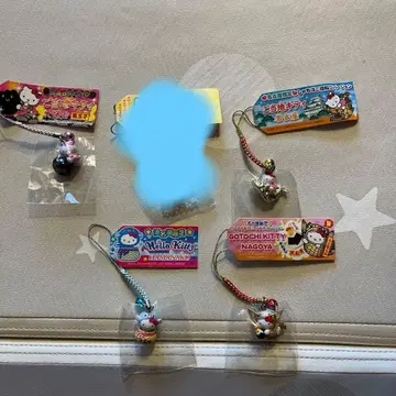 지역 한정 키티 오와쿠다니, 나고야, 하마나코 한정판 스트랩 4개