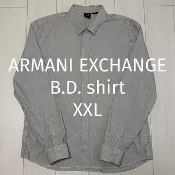 아르마니 익스체인지 히든 버튼 다운 셔츠 스트라이프 XXL