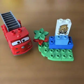 단종 레고 듀플로 카즈 레드 6132 소방차 미니카