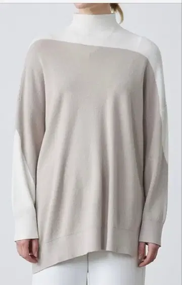 ELOOPS 바이컬러 보트넥 니트 풀오버 M