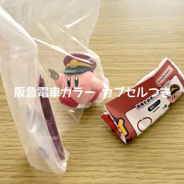 별의 커비 한큐 기차 스크런치 놀이 피규어 커비 역무원 씨