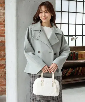 택 포함 새상품 허니즈 피 코트 블루