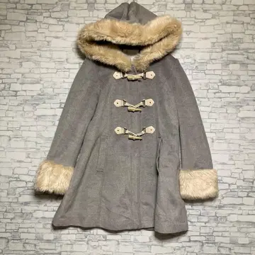 Cecil mcbee 그레이 더플 코트 퍼 포함 고급 페미닌