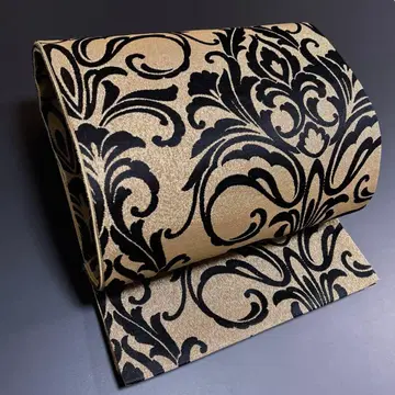 순수 실크 후쿠로 오비 [ 당초 무늬 ] 발수 가공 완료