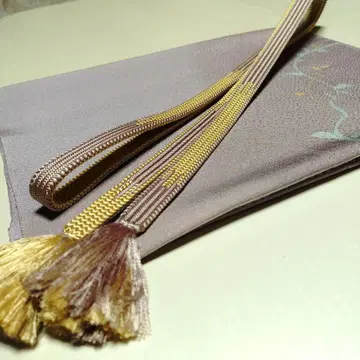 허리띠 오비 장식 천 세트 퍼플 단고 크레이프 원단 평조 순수 실크