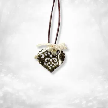 모리걸 페어리 그런지 앤티크 하트 레이스 진주 목걸이