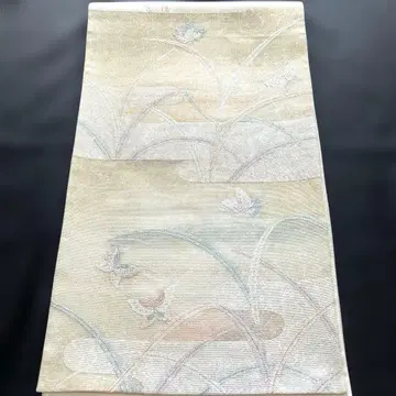크림색 나비 무늬 여름 후쿠로 오비 특라