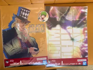 죠죠의 기묘한 모험 제일복권 비주얼 보드 2장 + 캔뱃지