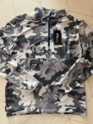 RLX 카모 패턴 하프 지퍼 셔츠 M