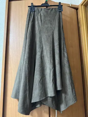 aimeine 스웨이드 랩 스타일 언밸런스 스커트