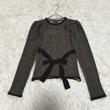 엠포리오 아르마니 헤링본 니트 벨티드 리본 38 사이즈