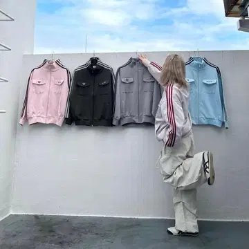 HTH 트랙 자켓 차콜 그레이