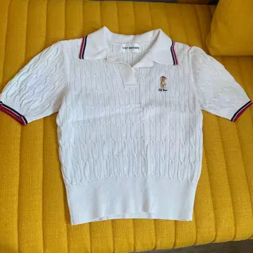 LILY BROWN 폴로 반팔 케이블 니트 스웨터 피케 셔츠