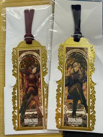 바이오하자드 30주년 메탈 책갈피 레온 에이다 2점 세트