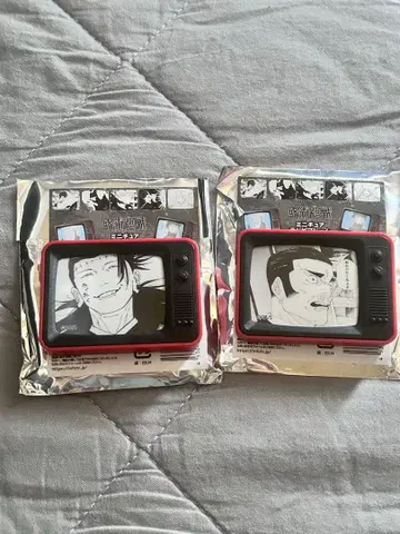 주술회전 미니어처 TV 프레임 마그넷 켄자쿠 타카바 후미히코 핀찬 2점