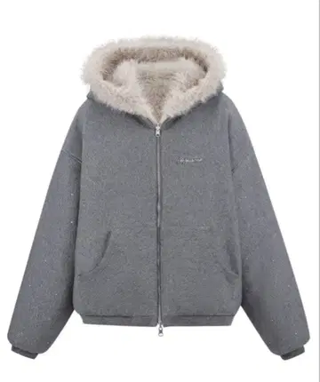 새상품급 andwang Kirakira 2way fur zip up