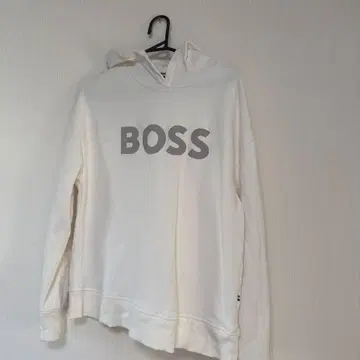 BOSS 화이트 로고 후드티