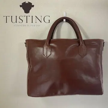 [ 새상품급 ] TUSTING 비즈니스백 슈레더 경량 브라운 레더 토트