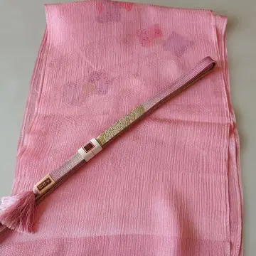 세련된 새상품 순수 실크 오비아게 허리띠 세트 재고 0471