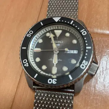 SEIKO 자동 시계 다이버즈 블랙 메쉬 밴딩