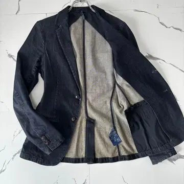 ARMANI 데님 테일러드 자켓 스트레치 파이핑 디자인